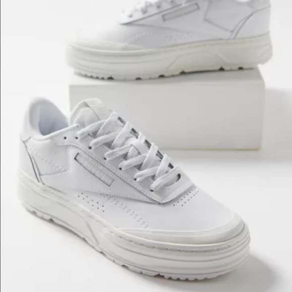 Reebok Shoes - *PRICE FIRM* Reebok Club C Double GEO Sneaker (White + Chalk) Size: W7